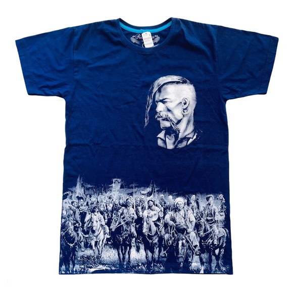Ukraine Cossacks, Taras Bulba Navy Blue Tee Shirt - Picture 1 of 9